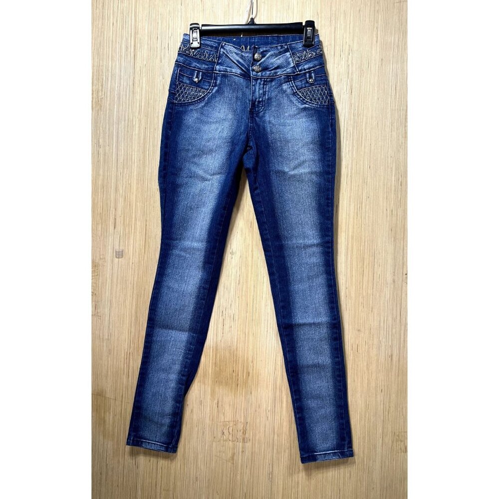 M.M - Women's Super-Stretch Denim Jeans - Blue - # 5
